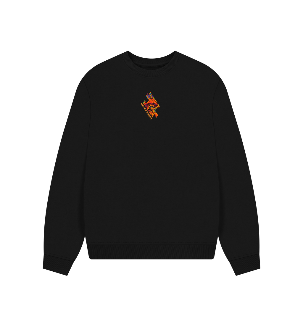 Black Printed Sweater Front