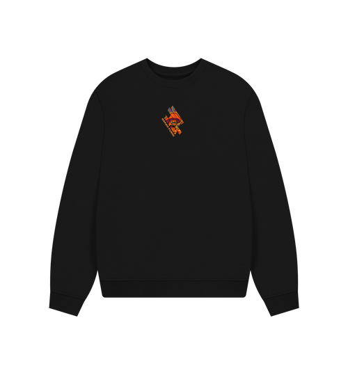 Black Printed Sweater Front