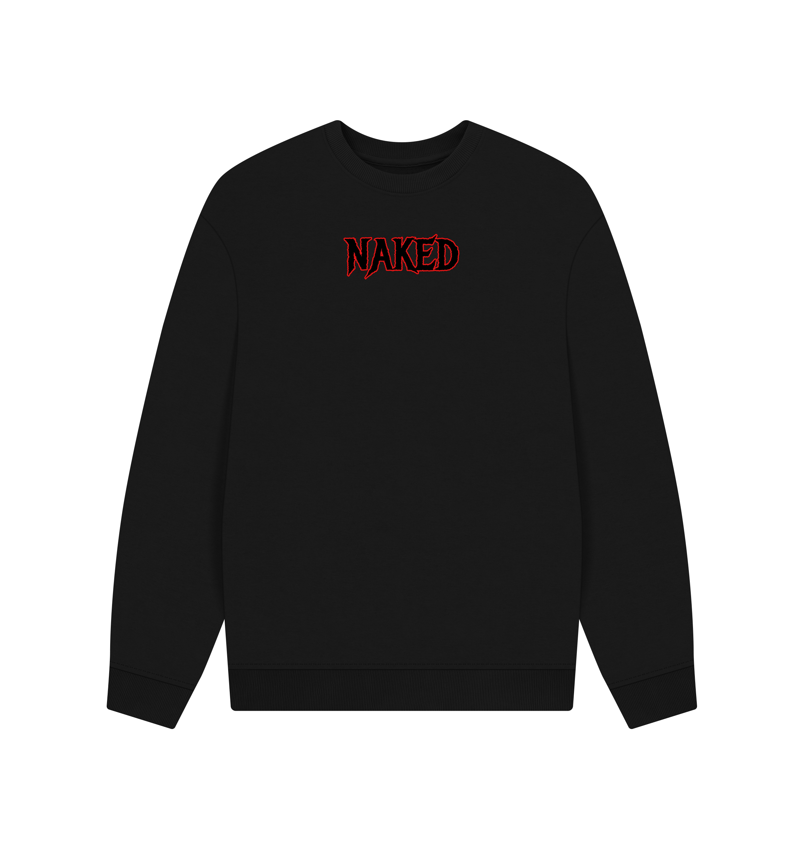 Black Printed Sweater Front