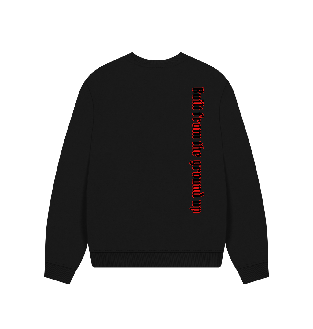 Black Printed Sweater Back