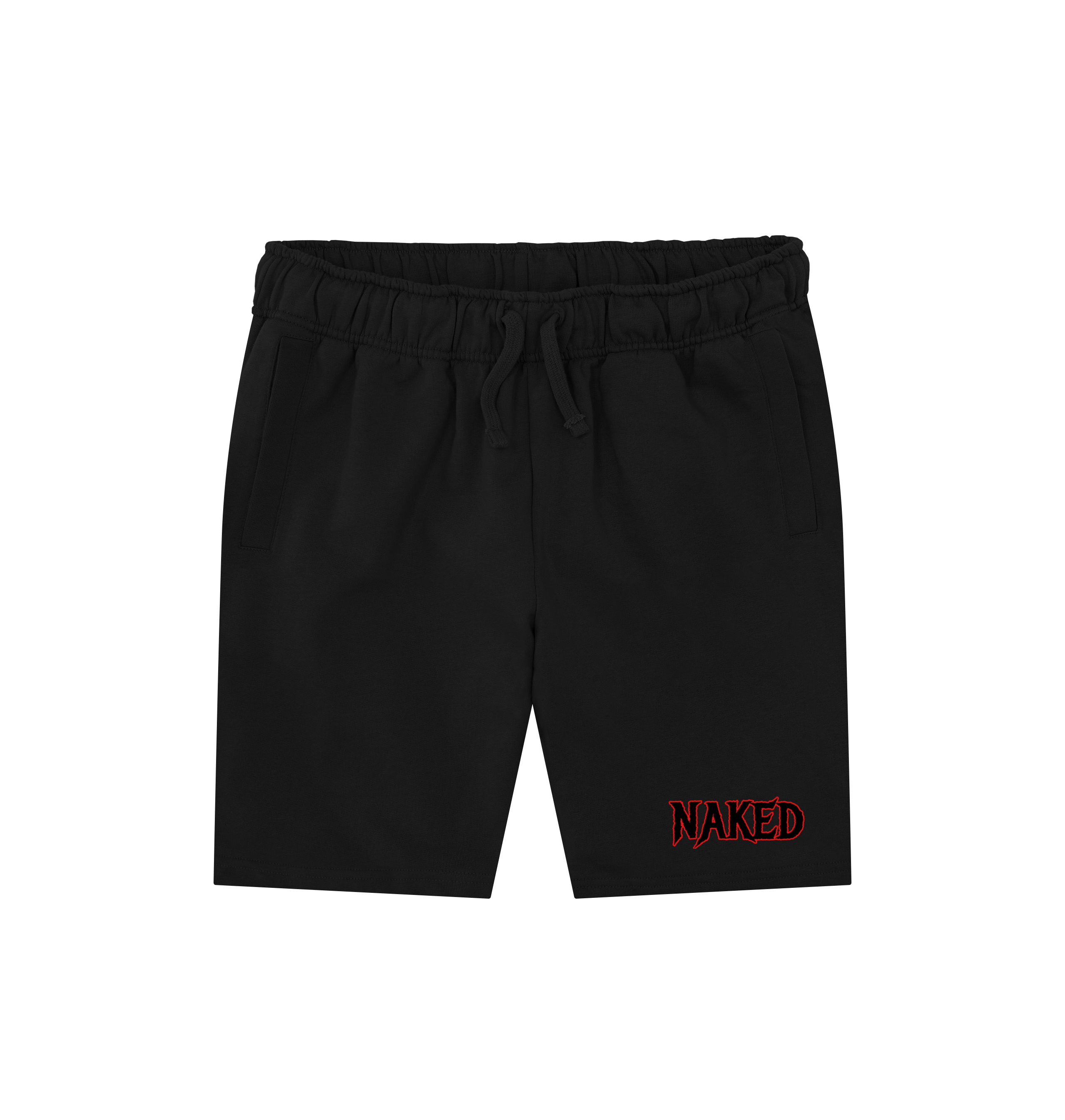 Black Printed Mens Shorts Front