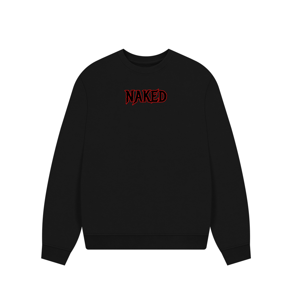 Black Printed Sweater Front
