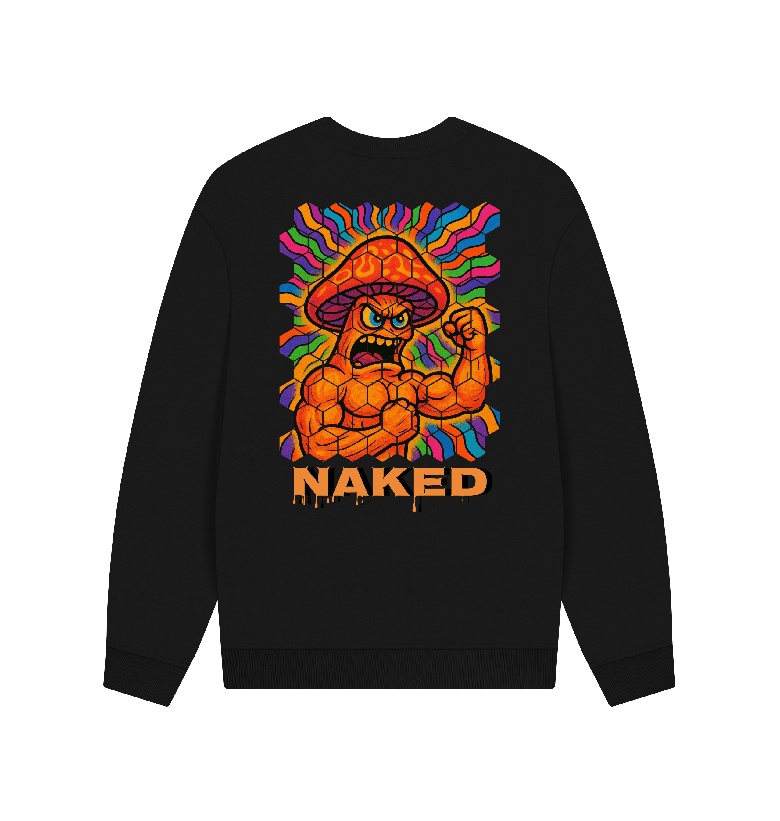 Black Printed Sweater Back