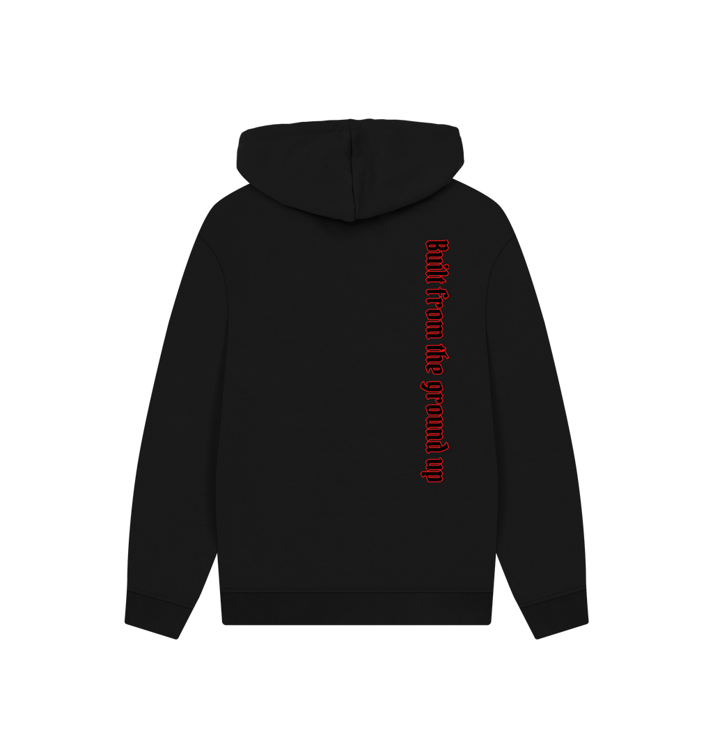 Black Printed Hoody Back