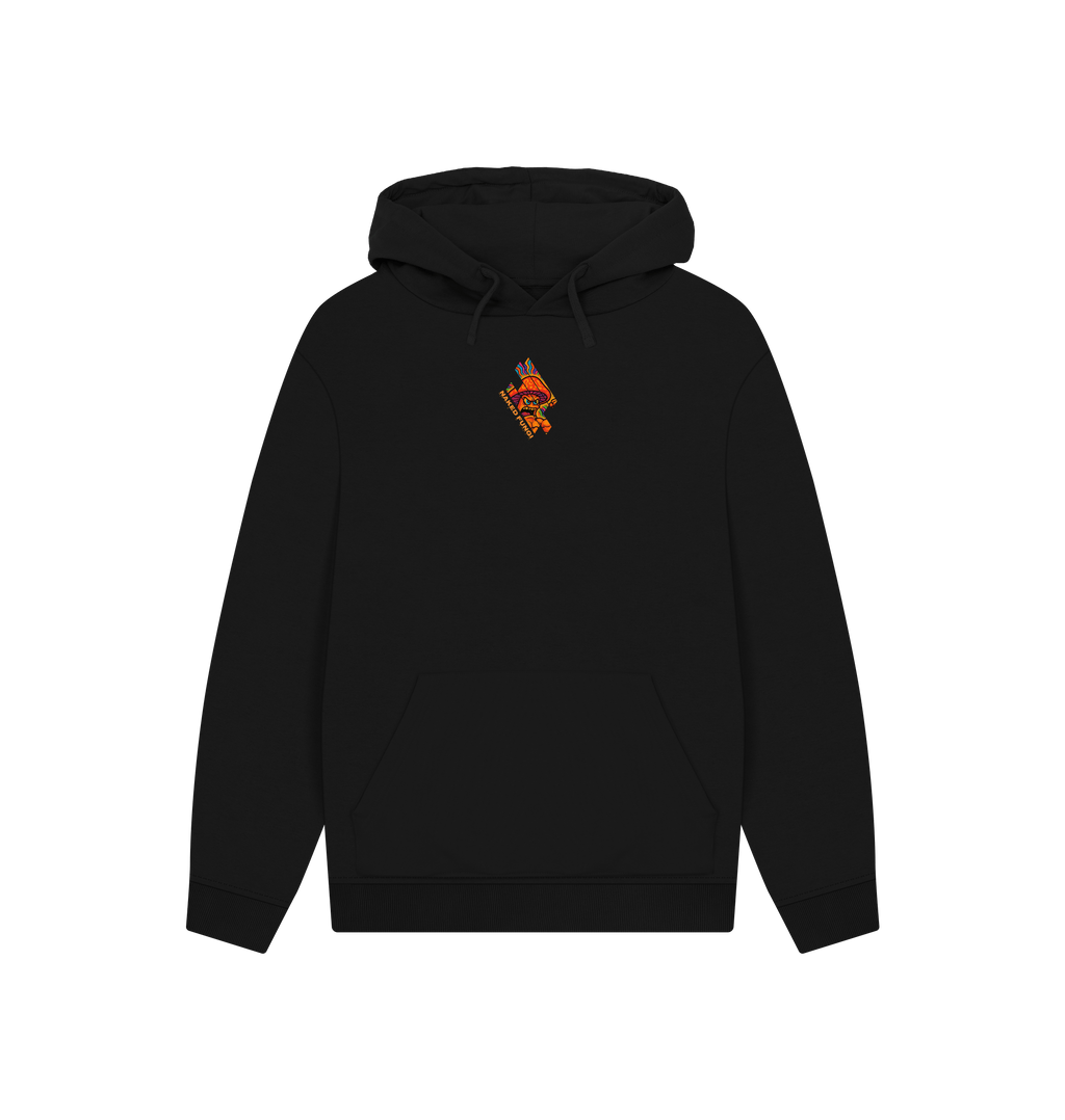 Black Printed Hoody Front