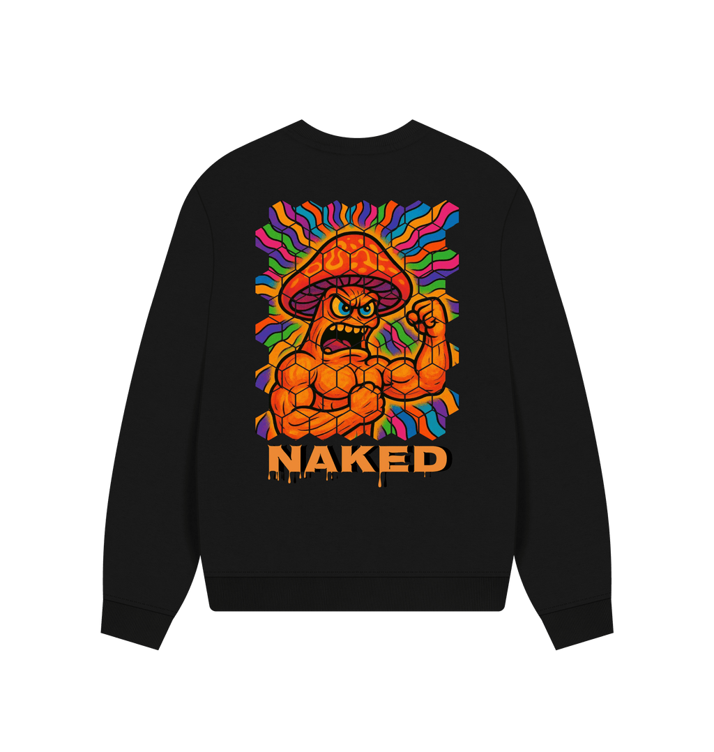 Black Printed Sweater Back