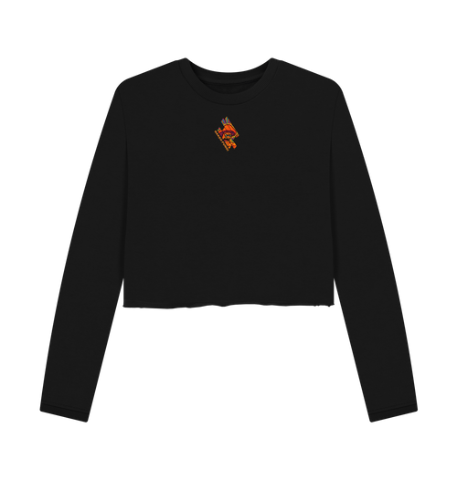 Black Printed Boxy Jumpers Front