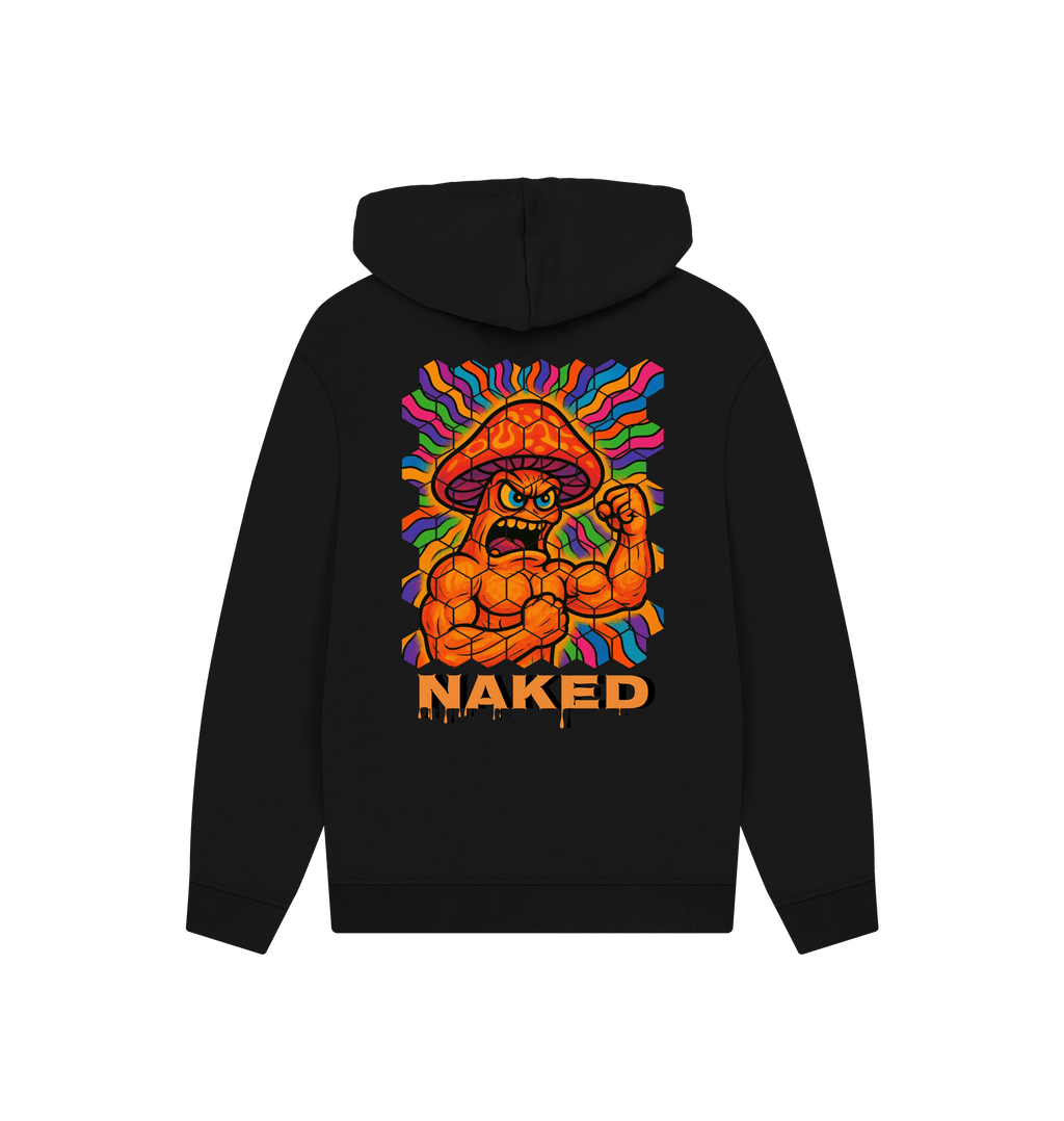 Black Printed Hoody Back
