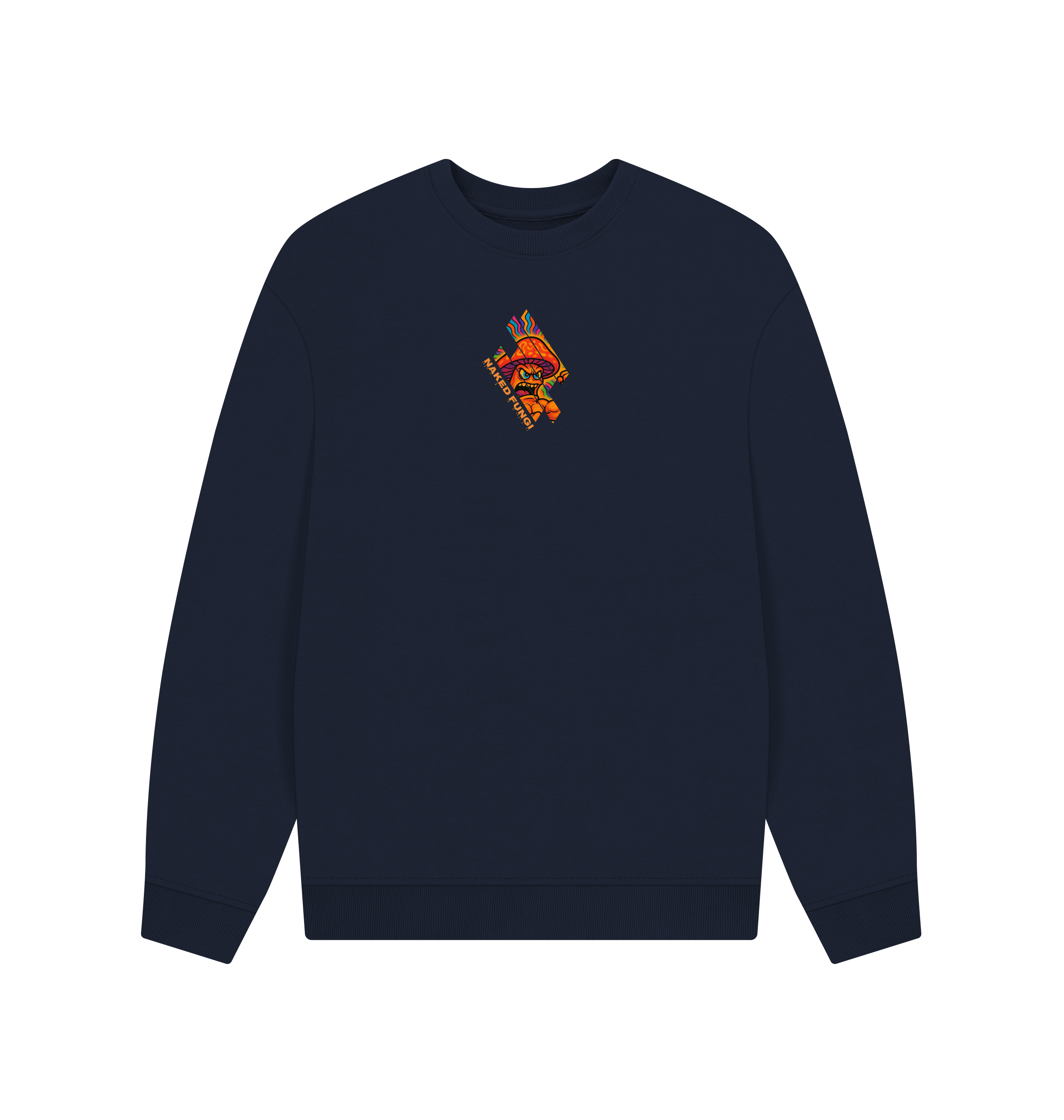 Navy Blue Printed Sweater Front